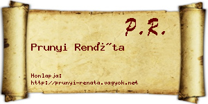 Prunyi Renáta névjegykártya